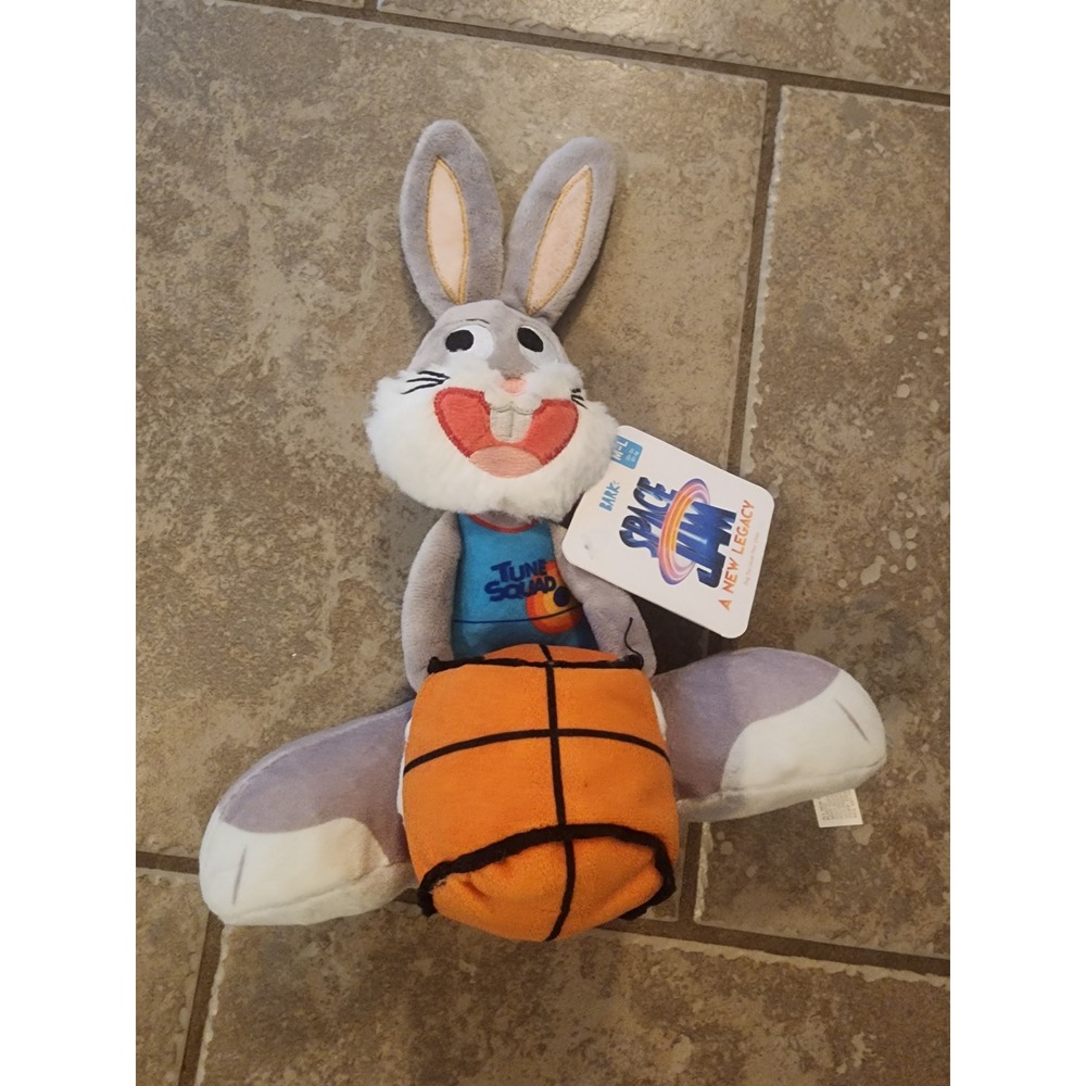 BARK Space Jam A New Legacy Bugs Bunny Dog Toy Tune Squad Plush Squeaky NWT